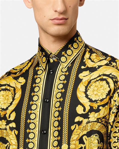 versace buttercream silk shirt|versace barocco t shirt.